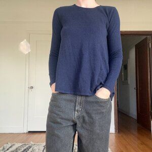 Navy Blue Cashmere CO Sweater